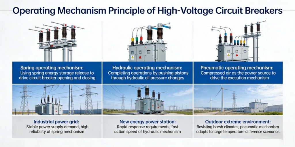 operating mechanism principle of high voltage circuit breakers