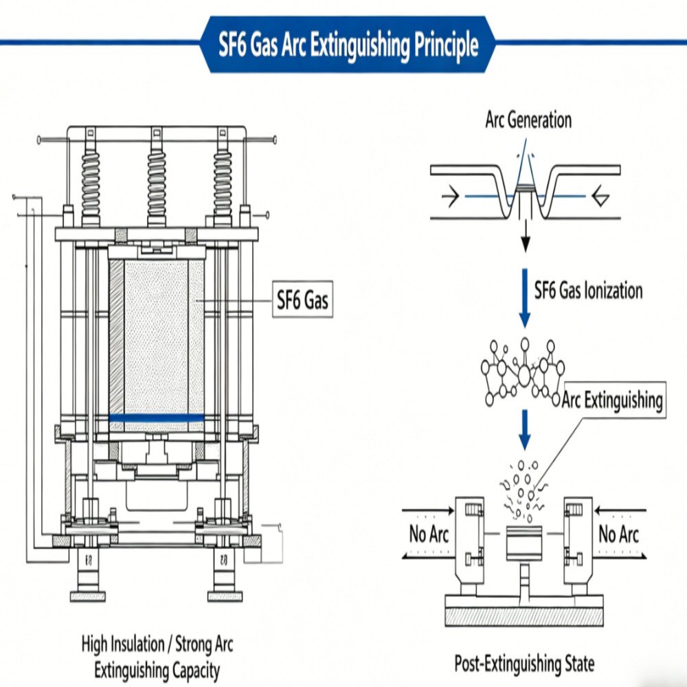 SF6 arc quenching in electrical power equipment