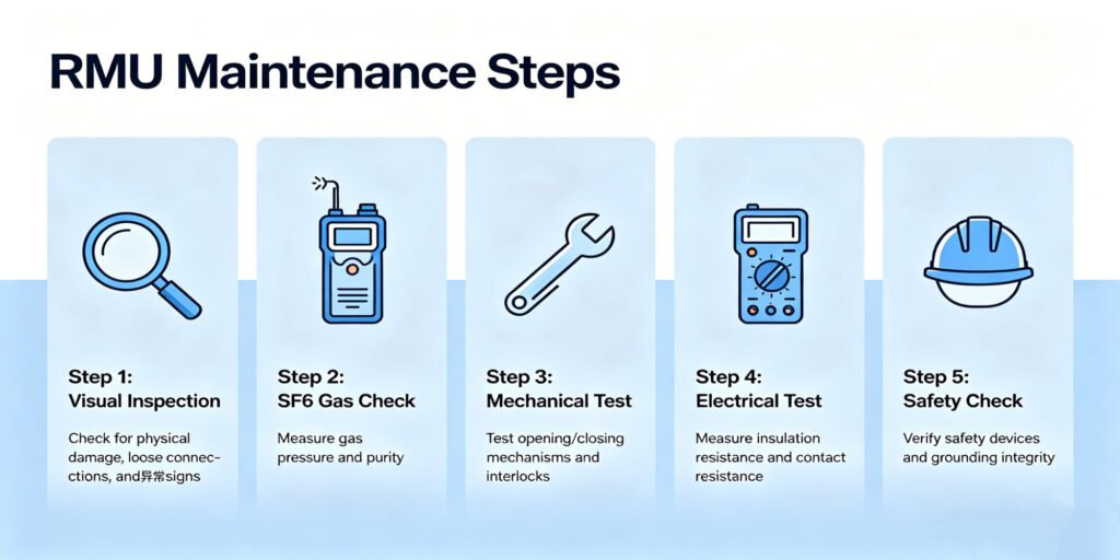 RMU maintenance steps infographic