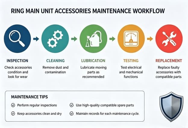 Preventive maintenance workflow for medium voltage ring main unit spare parts inspection and replacement