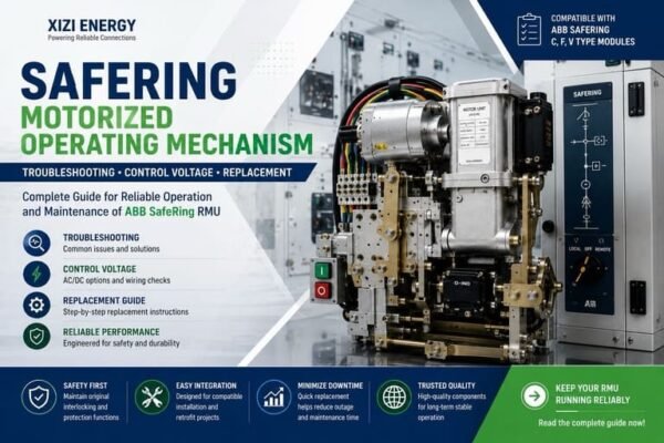 ABB SafeRing motorized operating mechanism troubleshooting control voltage replacement guide for RMU switchgear by Xizi Energy