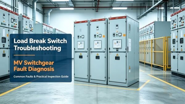 Load break switch troubleshooting cover with closed MV switchgear in a clean distribution room