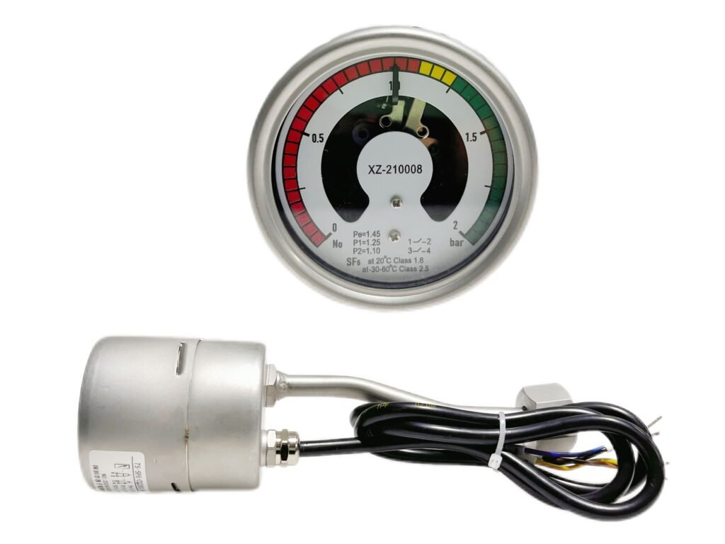 SF6 gas density meter used for gas monitoring and alarm check on SF6 RMU